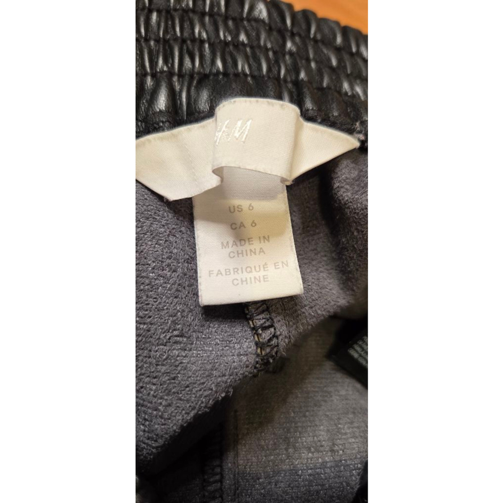 H&M Black Faux Leather Trousers Size 6 - Picture 6 of 10